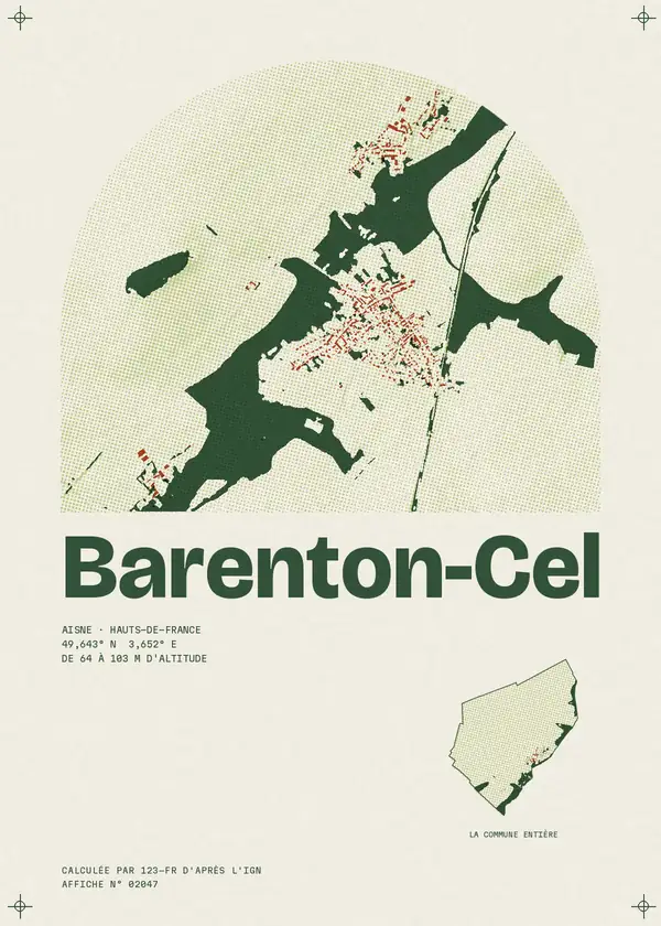 Affiche de Barenton-Cel, calculée par 123-fr d'après l'IGN