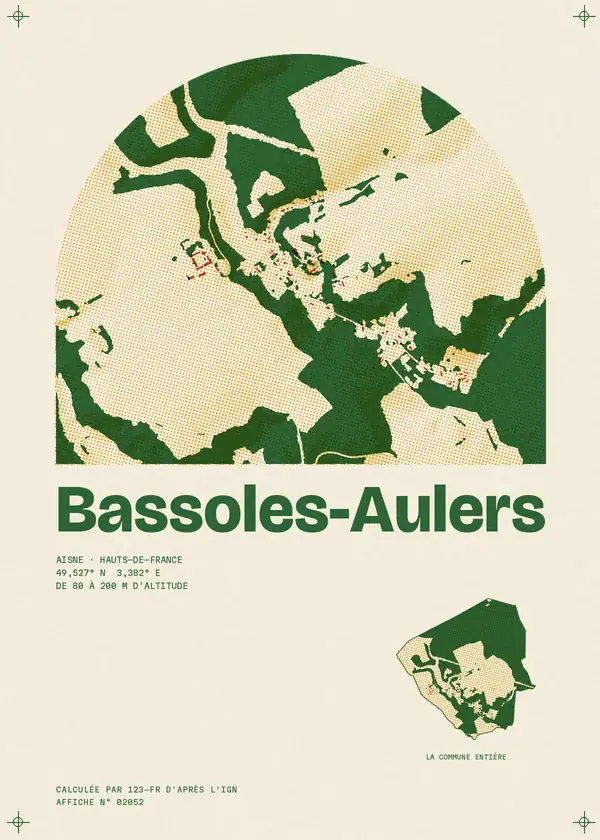 Affiche de Bassoles-Aulers, calculée par 123-fr d'après l'IGN