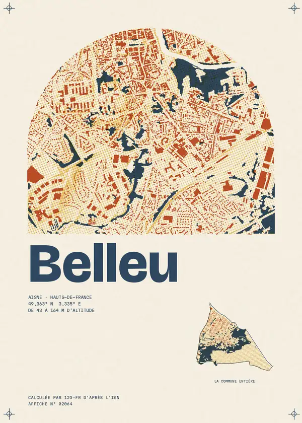 Affiche de Belleu, calculée par 123-fr d'après l'IGN