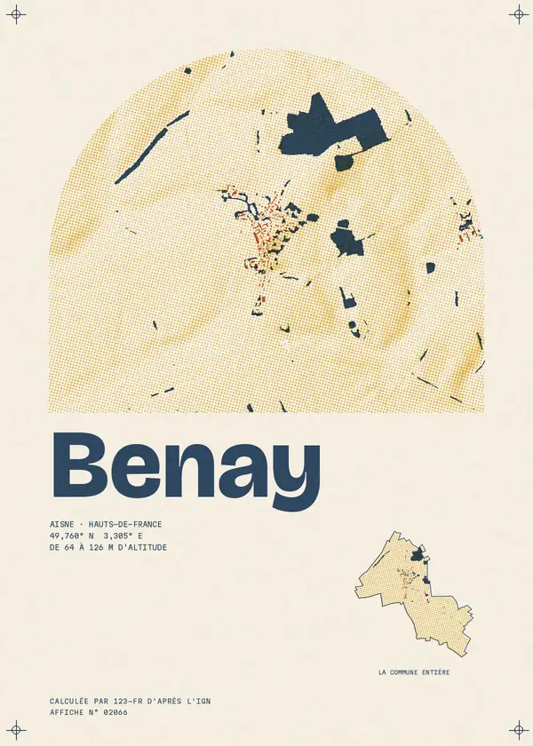 Affiche de Benay, calculée par 123-fr d'après l'IGN