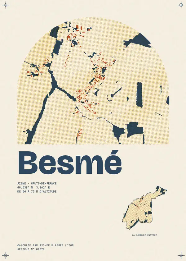 Affiche de Besmé, calculée par 123-fr d'après l'IGN