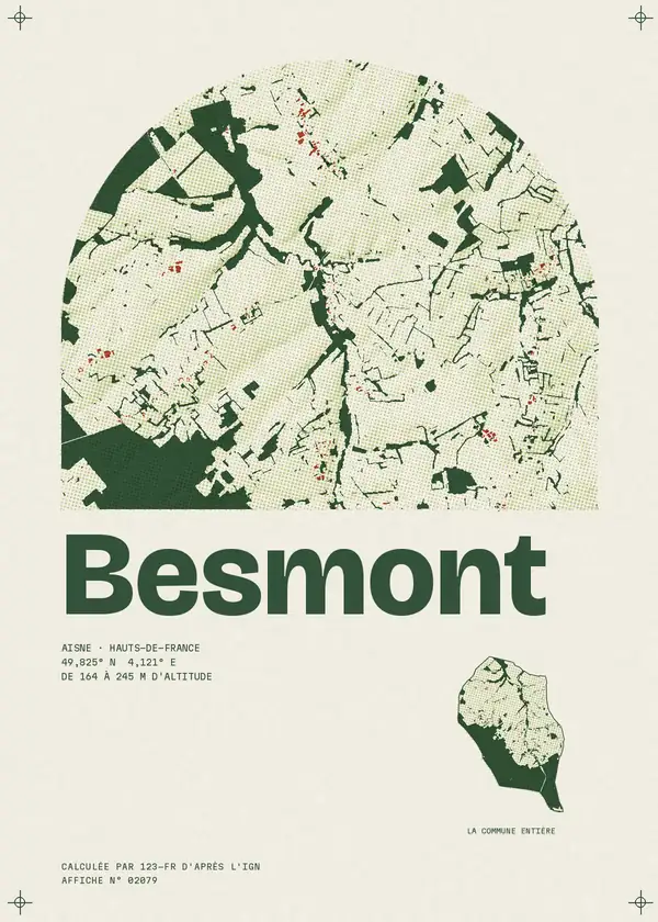 Affiche de Besmont, calculée par 123-fr d'après l'IGN