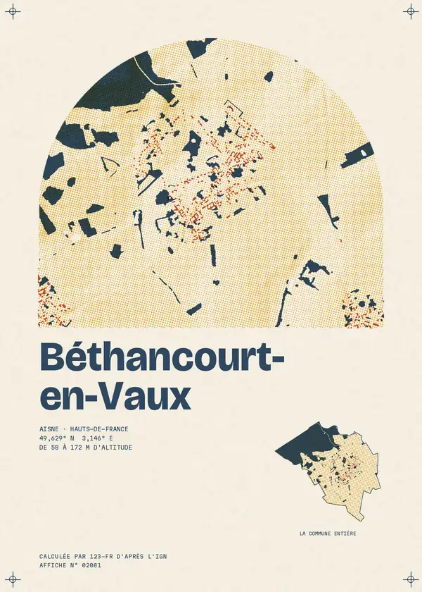 Affiche de Béthancourt-en-Vaux, calculée par 123-fr d'après l'IGN