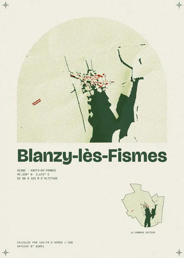 Affiche de Blanzy-lès-Fismes, calculée par 123-fr d'après l'IGN