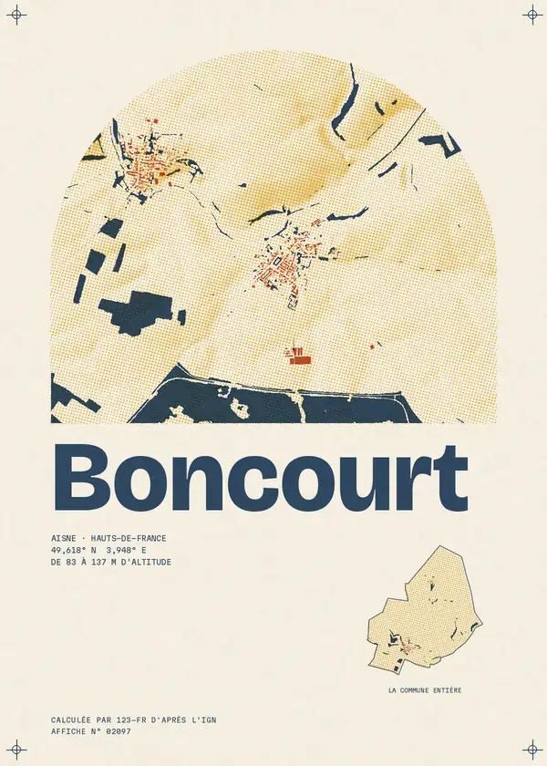 Affiche de Boncourt, calculée par 123-fr d'après l'IGN