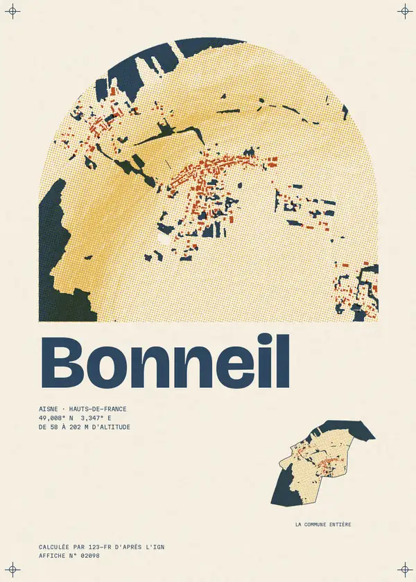 Affiche de Bonneil, calculée par 123-fr d'après l'IGN