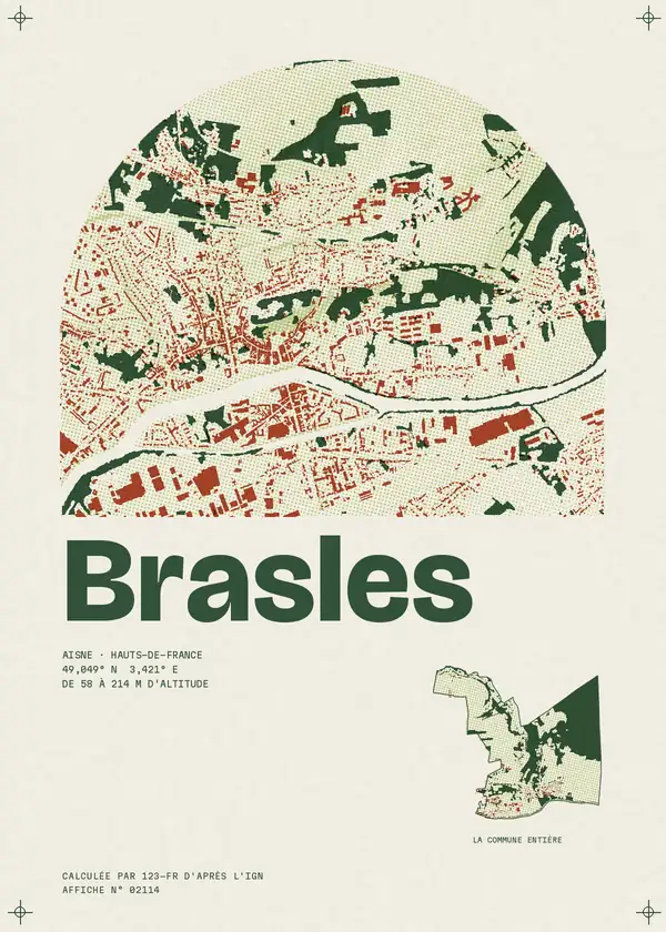 Affiche de Brasles, calculée par 123-fr d'après l'IGN