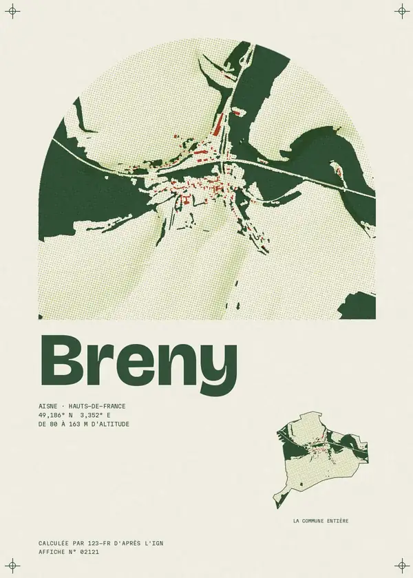 Affiche de Breny, calculée par 123-fr d'après l'IGN