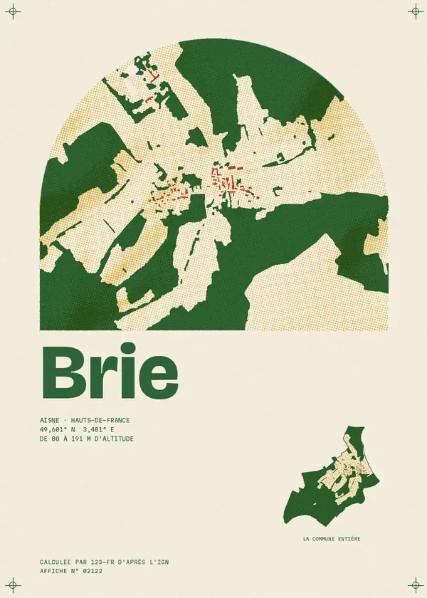 Affiche de Brie, calculée par 123-fr d'après l'IGN