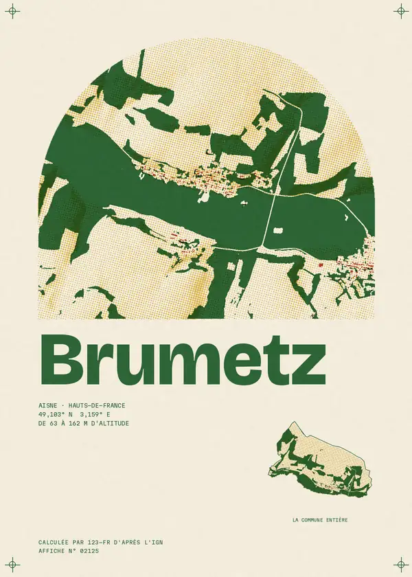 Affiche de Brumetz, calculée par 123-fr d'après l'IGN
