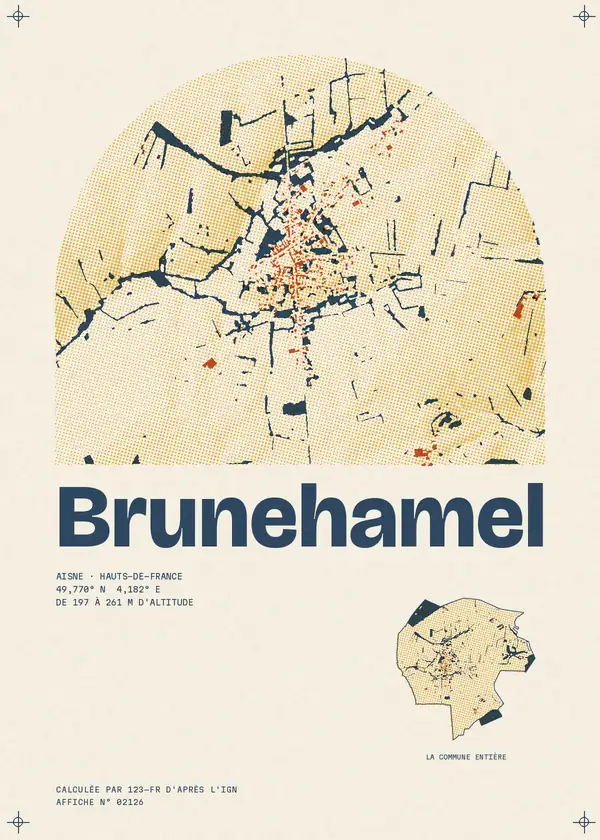 Affiche de Brunehamel, calculée par 123-fr d'après l'IGN