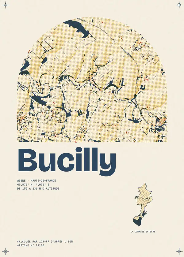 Affiche de Bucilly, calculée par 123-fr d'après l'IGN