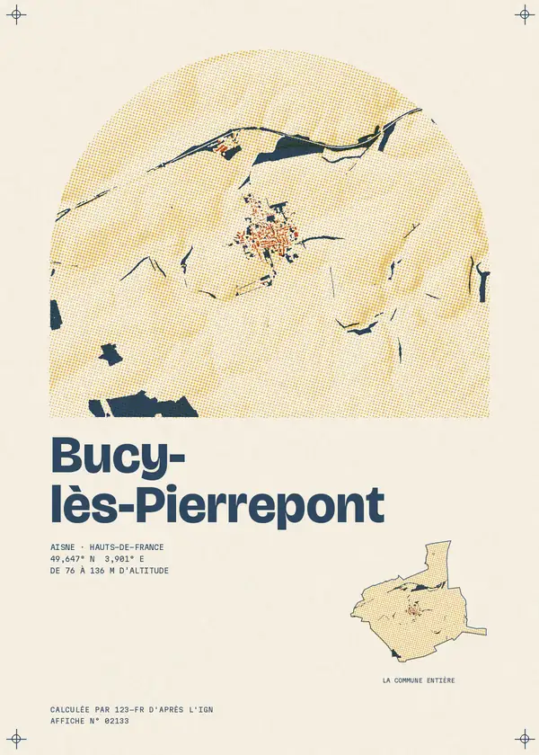 Affiche de Bucy-lès-Pierrepont, calculée par 123-fr d'après l'IGN