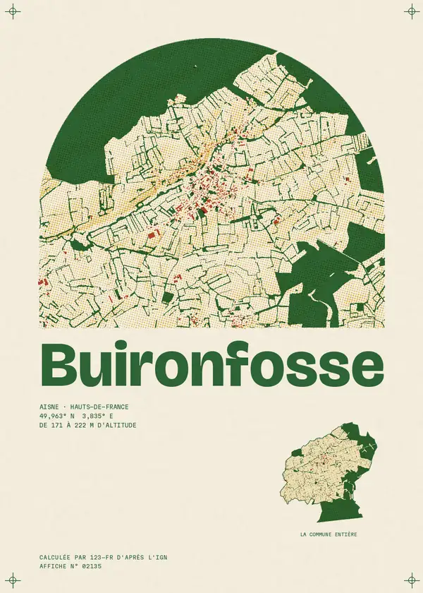 Affiche de Buironfosse, calculée par 123-fr d'après l'IGN