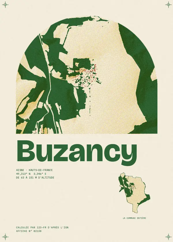 Affiche de Buzancy, calculée par 123-fr d'après l'IGN