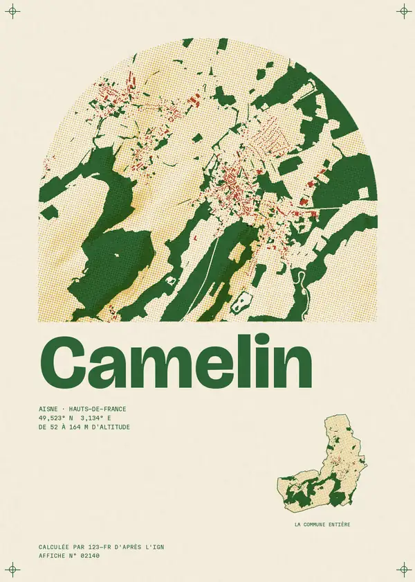 Affiche de Camelin, calculée par 123-fr d'après l'IGN