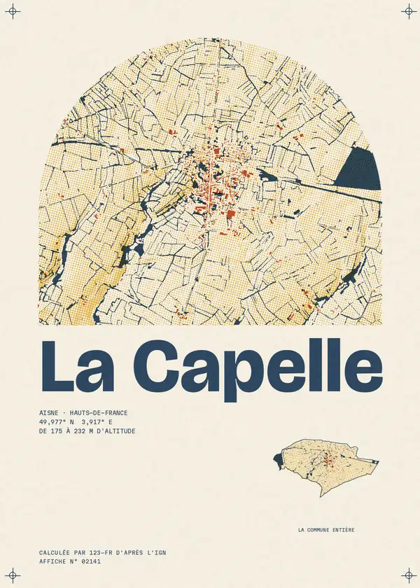 Affiche de La Capelle, calculée par 123-fr d'après l'IGN