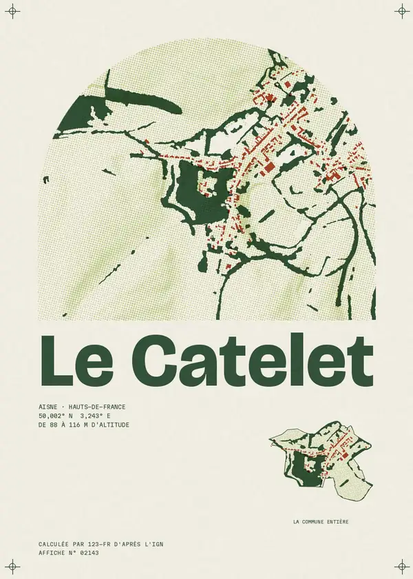 Affiche de Le Catelet, calculée par 123-fr d'après l'IGN