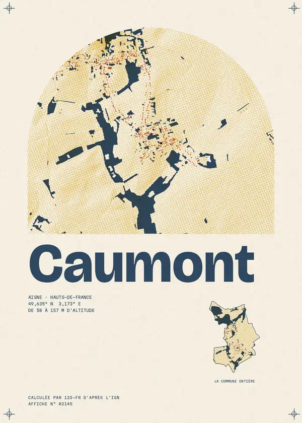 Affiche de Caumont, calculée par 123-fr d'après l'IGN