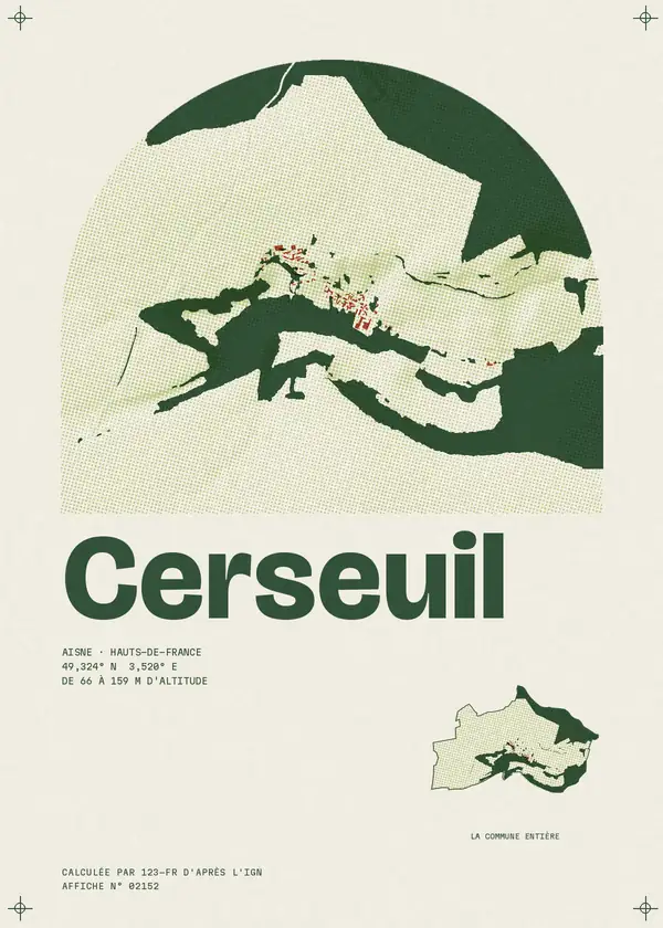 Affiche de Cerseuil, calculée par 123-fr d'après l'IGN