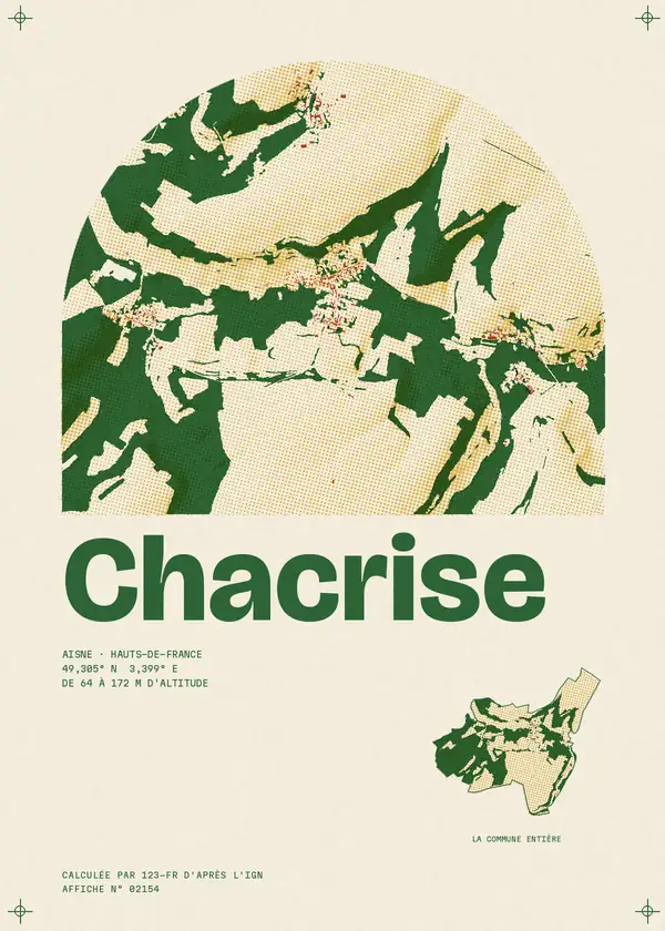 Affiche de Chacrise, calculée par 123-fr d'après l'IGN