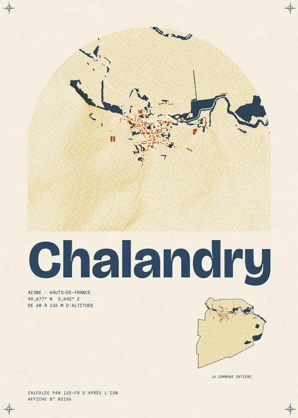 Affiche de Chalandry, calculée par 123-fr d'après l'IGN