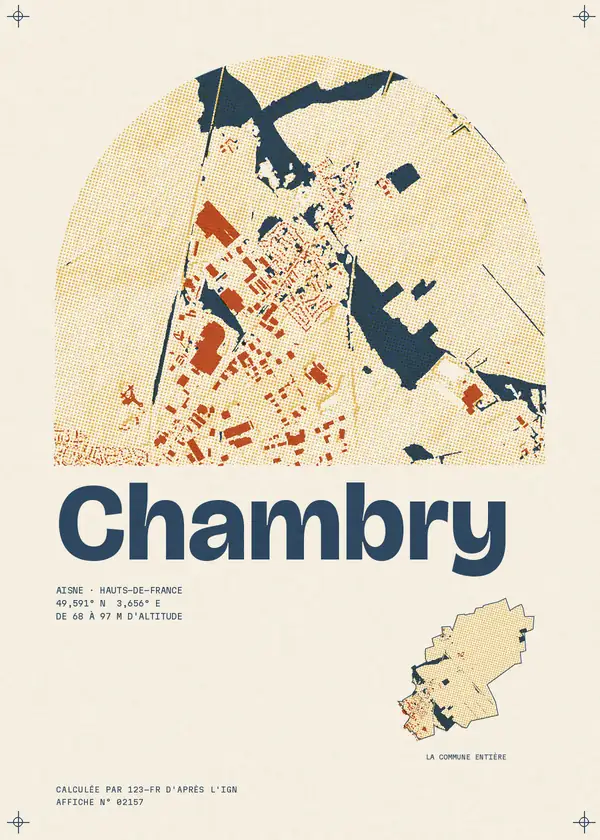 Affiche de Chambry, calculée par 123-fr d'après l'IGN