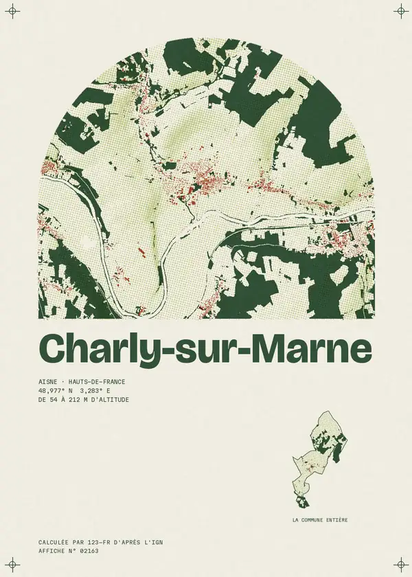Affiche de Charly-sur-Marne, calculée par 123-fr d'après l'IGN