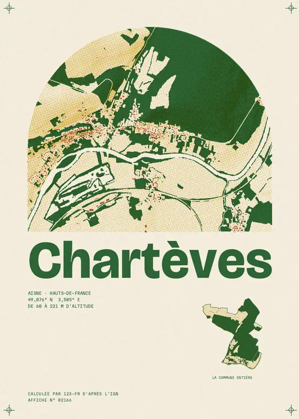 Affiche de Chartèves, calculée par 123-fr d'après l'IGN