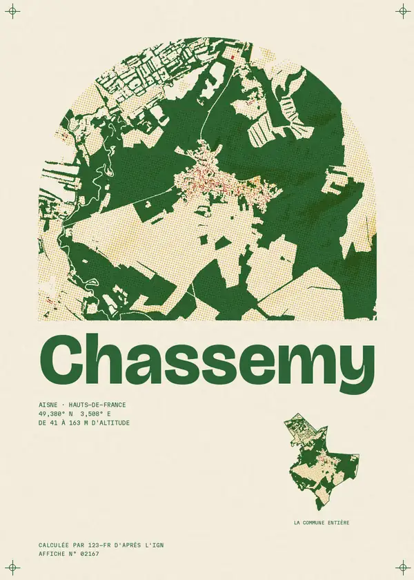 Affiche de Chassemy, calculée par 123-fr d'après l'IGN