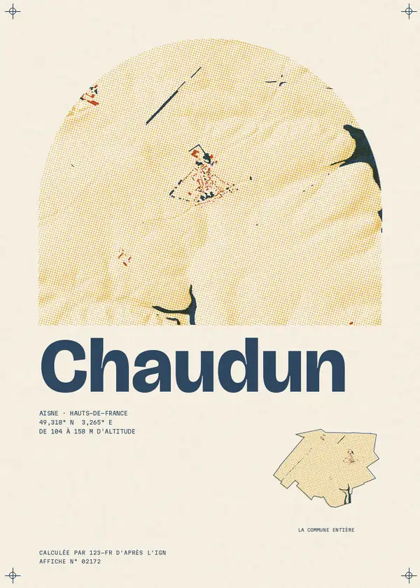 Affiche de Chaudun, calculée par 123-fr d'après l'IGN