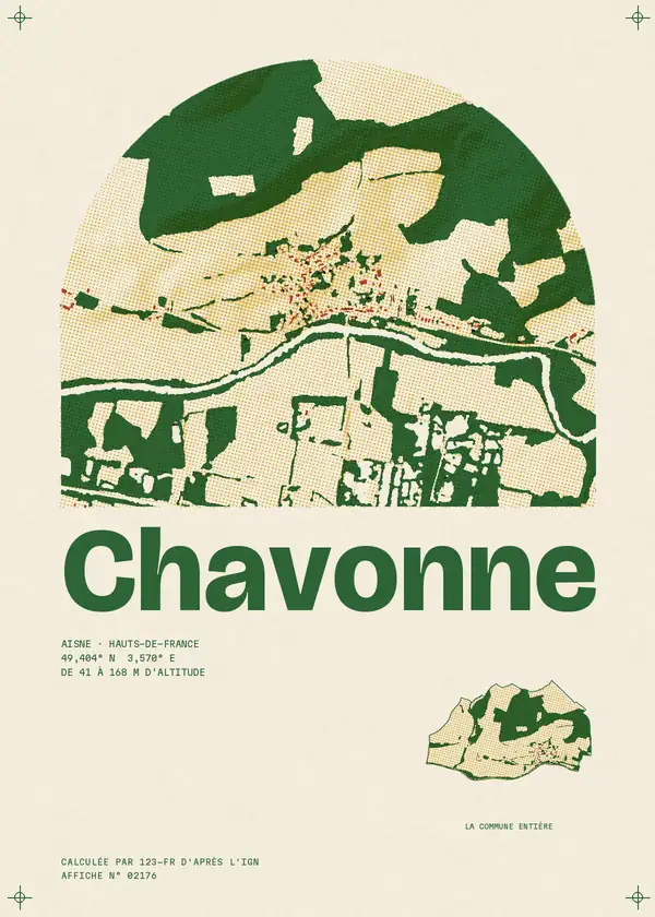 Affiche de Chavonne, calculée par 123-fr d'après l'IGN
