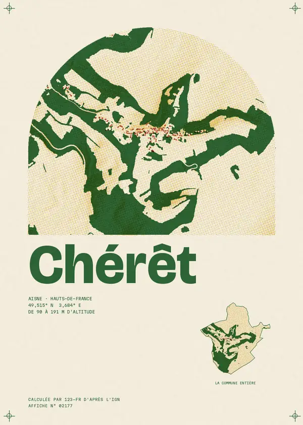 Affiche de Chérêt, calculée par 123-fr d'après l'IGN