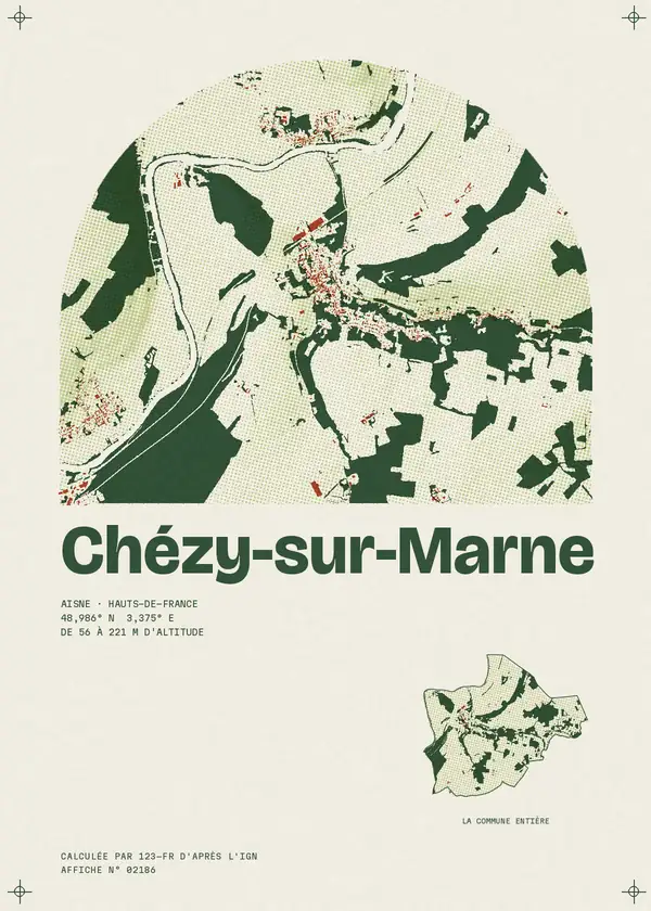 Affiche de Chézy-sur-Marne, calculée par 123-fr d'après l'IGN