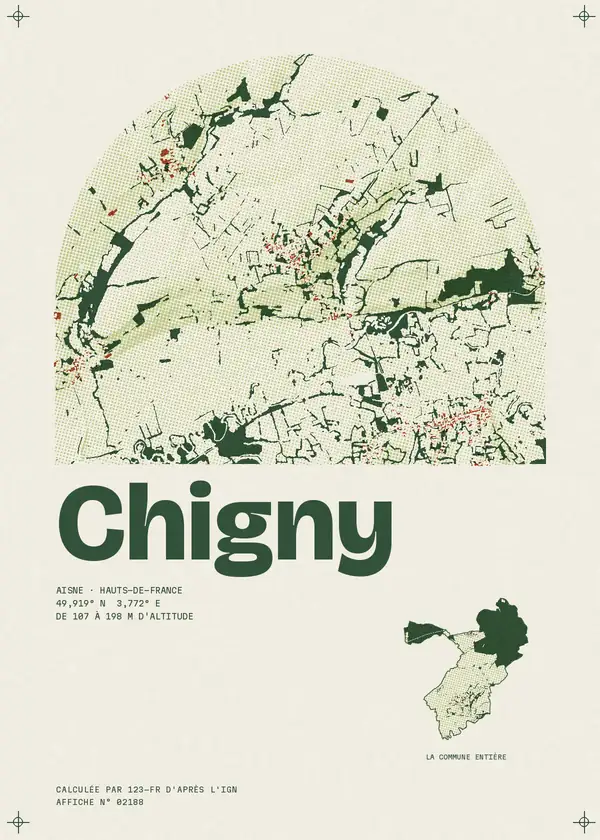 Affiche de Chigny, calculée par 123-fr d'après l'IGN
