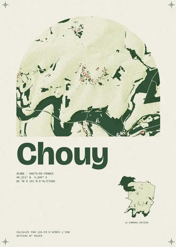 Affiche de Chouy, calculée par 123-fr d'après l'IGN