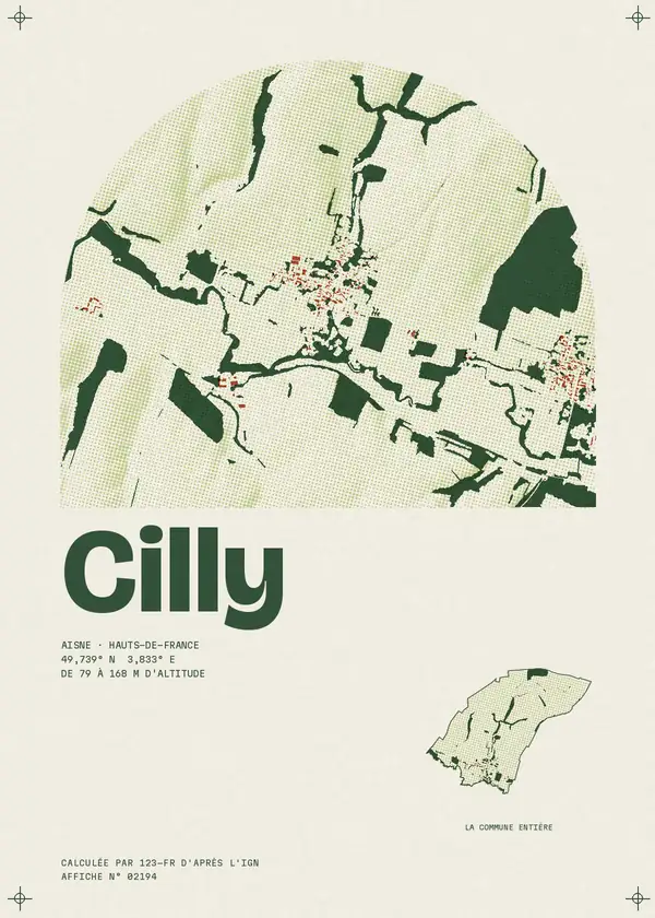 Affiche de Cilly, calculée par 123-fr d'après l'IGN