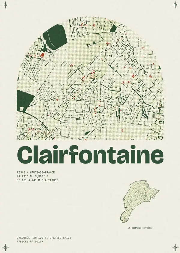 Affiche de Clairfontaine, calculée par 123-fr d'après l'IGN