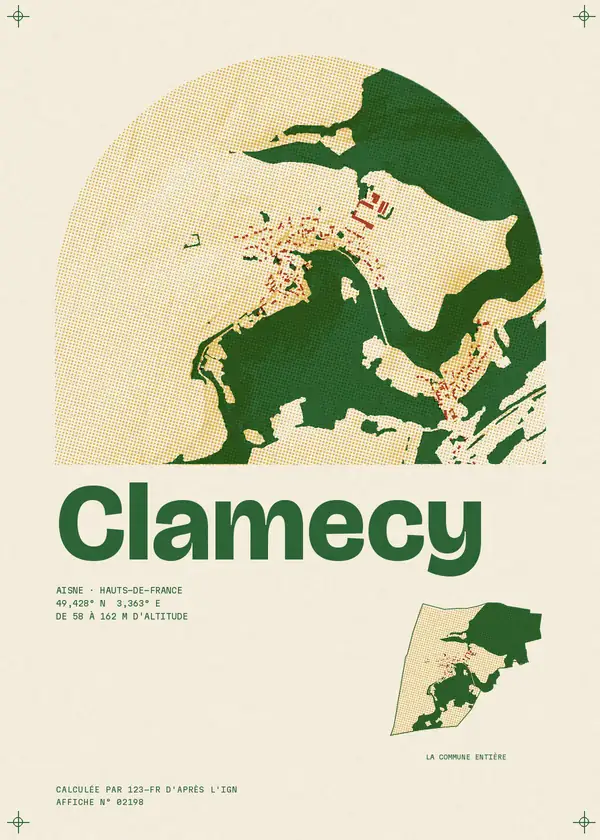 Affiche de Clamecy, calculée par 123-fr d'après l'IGN