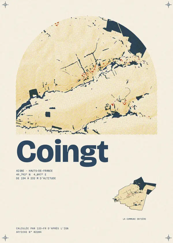 Affiche de Coingt, calculée par 123-fr d'après l'IGN
