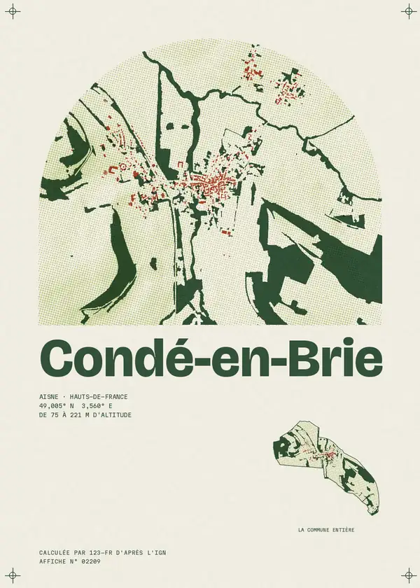 Affiche de Condé-en-Brie, calculée par 123-fr d'après l'IGN