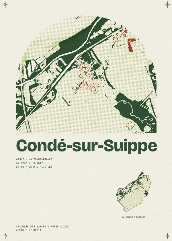 Affiche de Condé-sur-Suippe, calculée par 123-fr d'après l'IGN