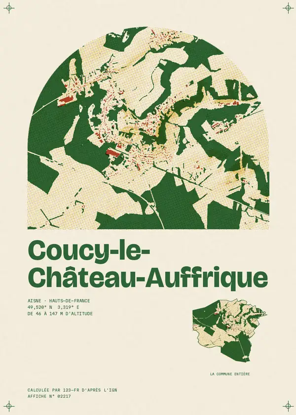 Affiche de Coucy-le-Château-Auffrique, calculée par 123-fr d'après l'IGN