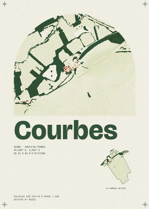Affiche de Courbes, calculée par 123-fr d'après l'IGN