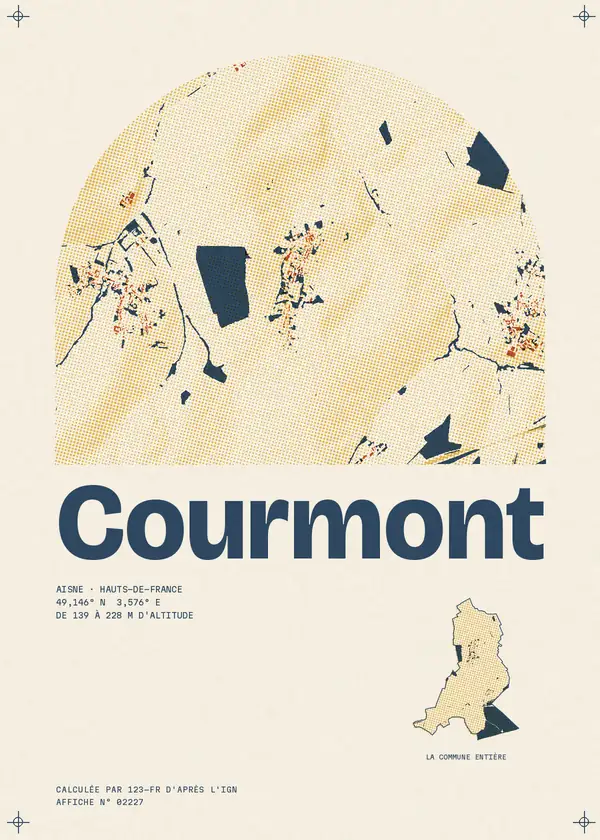Affiche de Courmont, calculée par 123-fr d'après l'IGN