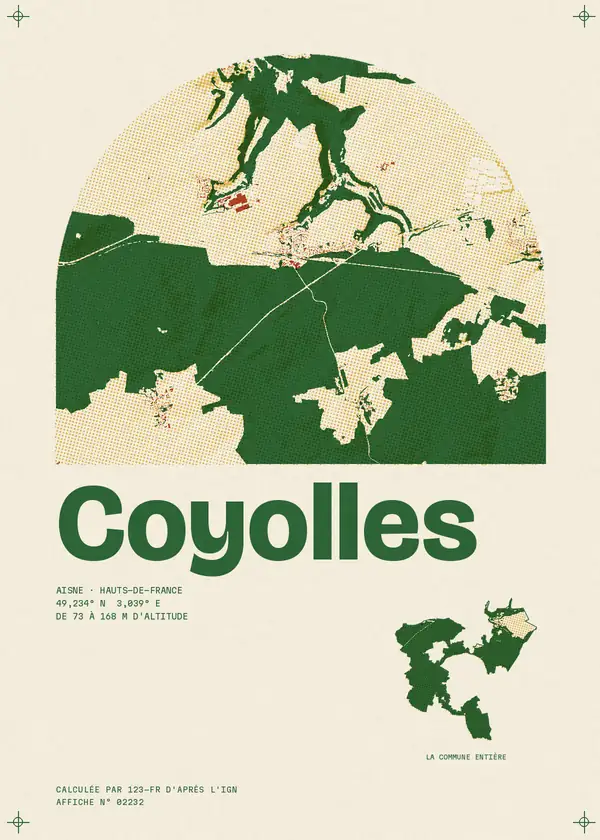 Affiche de Coyolles, calculée par 123-fr d'après l'IGN