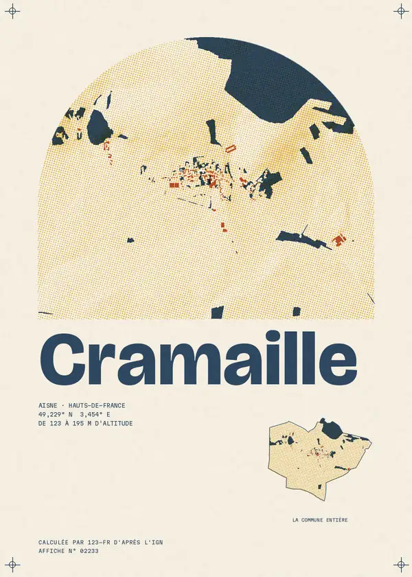 Affiche de Cramaille, calculée par 123-fr d'après l'IGN