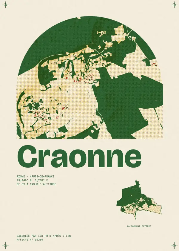 Affiche de Craonne, calculée par 123-fr d'après l'IGN