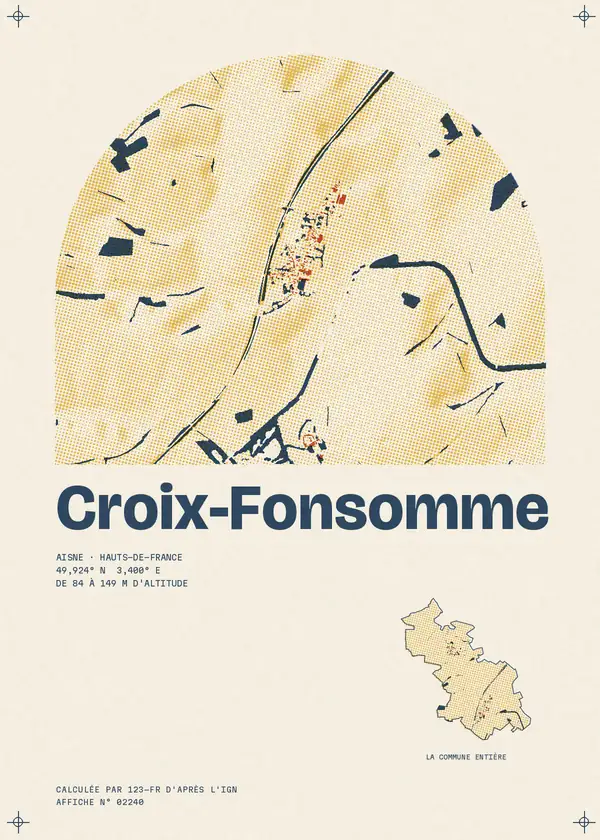 Affiche de Croix-Fonsomme, calculée par 123-fr d'après l'IGN