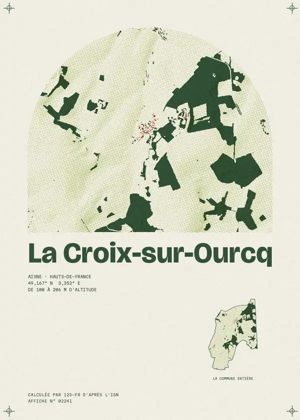 Affiche de La Croix-sur-Ourcq, calculée par 123-fr d'après l'IGN
